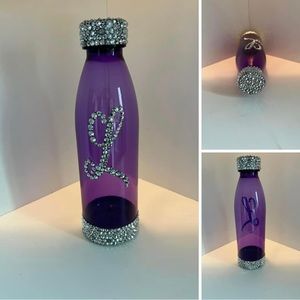 BLINGED INITIAL WATER BOTTLE